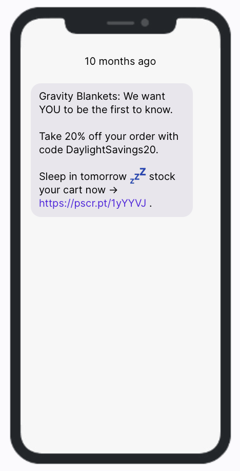 Gravity Blankets Daylight Saving Text