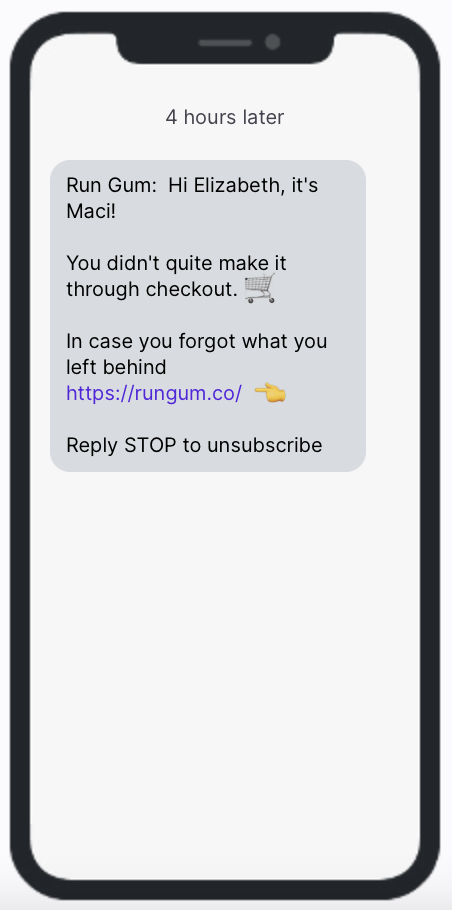 RunGum AbandonedCartReturnCust