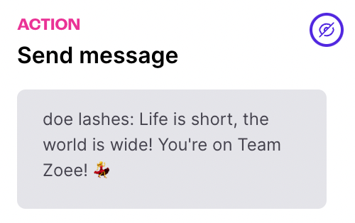 Doe Lashes Flow Builder Response Example - Postsript