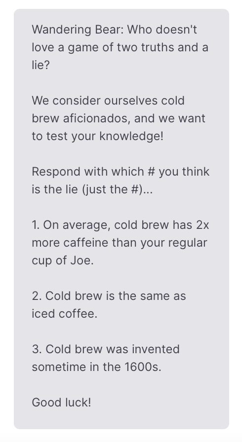 WanderingBear KeywordsTwoTruths