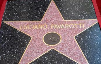 Photo of Pavarotti, star placed on the Walk of fame in Hollywood